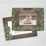 Any Text 1 Photo Rustic Wood Pine & String Lights Holiday Card<br><div class="desc">Send joyful greetings and share one of your favorite pictures with a stylish custom photo holiday card. All text on this template is simple to personalize to include any wording, such as Merry Christmas, Happy Holidays, Seasons Greetings, New Year Cheers etc. (IMAGE PLACEMENT TIP: An easy way to center a...</div>