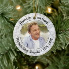 Any Text 2 Photo Memorial Elegant Faux Marble