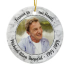 Any Text 2 Photo Memorial Elegant Faux Marble