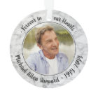 Any Text 2 Photo Memorial Elegant Faux Marble