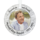 Any Text 2 Photo Memorial Elegant Faux Marble