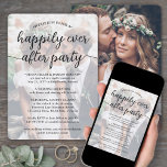 Any Text 2 Photo Wedding Happily Ever After Party Invitation<br><div class="desc">Invite family and friends to a simply elegant reception-only wedding celebration with stylish modern 2 photo text overlay "Happily Ever After Party" invitations. All wording is simple to personalize for a vow renewal ceremony, sequel wedding, 1st anniversary, post-elopement or dinner party. Customize it to include any details of your choice,...</div>