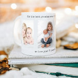 Any Text 3 Photo Collage Modern Minimal Keepsake Coffee Mug<br><div class="desc">Give the gift of special memories with a simply elegant photo collage coffee mug. The template is set up as a "best grandma ever" birthday gift, but is simple to personalize for any occasion. Change wording to a favorite quote or add details of a special life moment. The colors and...</div>