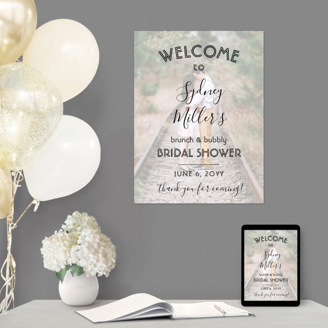 Any Text Bridal Shower Welcome Photo Overlay Poster (Creator Uploaded)