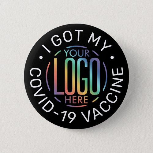 Any Text Business Logo Covid_19 Vaccination Black Button