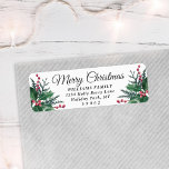 Any Text Christmas Holly & Berries Return Address Label<br><div class="desc">Add a stylish finishing touch to holiday card envelopes with elegant customized return address labels. All text on this template is simple to personalize to include any wording, such as Merry Christmas, Happy Holidays, Seasons Greetings, New Year Cheers etc. As an option, change script typography to family name, and use...</div>