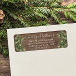 Any Text Christmas Lights & Wood Return Address Label<br><div class="desc">Add a stylish finishing touch to holiday card envelopes with elegant customized return address labels. All text on this template is simple to personalize to include any wording, such as Merry Christmas, Happy Holidays, Seasons Greetings, New Year Cheers etc. As an option, change script typography to family name, and use...</div>