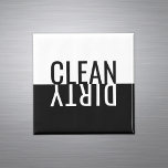 Any Text Clean Dirty Modern Black White Dishwasher Magnet<br><div class="desc">Chic Simple Clean and Dirty Reversible Dishwasher Magnet. Text can be customized if desired. Stylish modern design compliments modern kitchen & home decor. Flip over magnet easily communicates whether the dishes inside are dirty or clean. Tasteful gift idea for housewarming party, wedding, bridal shower, Christmas, birthday, or other special occasion....</div>