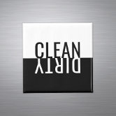 Clean-Dirty-Running dishwasher magnet (on white)