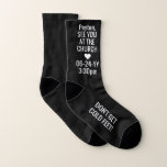 Any Text COLD FEET Funny Groom / Bride Black Socks<br><div class="desc">Make sure the bride or groom makes it on time to the wedding with some funny "don't get cold feet" customized name socks. All wording is simple to personalize and can be different or the same on each sock. The modern black and white design template features elegant minimalist typography with...</div>