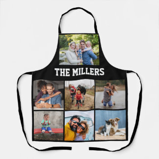 Any Text Family Photo Collage Apron