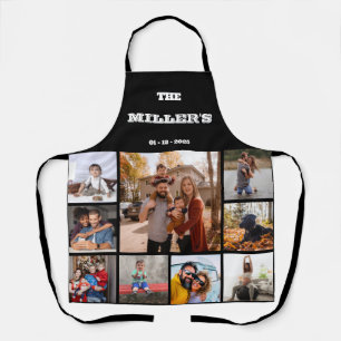 Any Text Family Photo Collage Apron