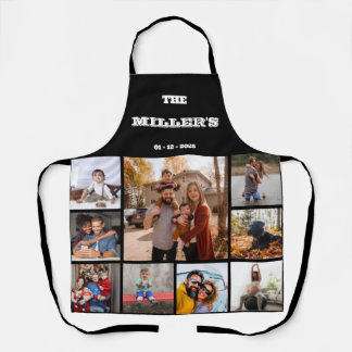 Any Text Family Photo Collage Apron