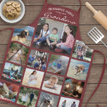 Any Text Family Photo Collage Grandma Burgundy Red Apron<br><div class="desc">Celebrate the simple joys of family and grandkids with an elegant custom photo collage burgundy and white apron. Pictures and all text are simple to customize. Quote that reads "My Favorite People Call Me Grandma" can be personalized for Nana, Grammy, Granny, Gigi, Mommy, Mama, Auntie, etc. (IMAGE PLACEMENT TIP: An...</div>