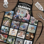 Any Text Family Photo Collage Grandpa Black White Apron<br><div class="desc">Celebrate the simple joys of family and grandkids with an elegant custom photo collage black and white apron. Pictures and all text are simple to customize. Quote that reads "My Favorite People Call Me Grandpa" can be personalized for Papa, Pop-pop, Paw-paw, Grandad, Grampa, Big Daddy, etc. (IMAGE PLACEMENT TIP: An...</div>