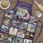 Any Text Family Photo Collage Grid Grandma Purple Apron<br><div class="desc">Celebrate the simple joys of family and grandkids with an elegant custom photo collage purple and white apron. Pictures and all text are simple to customize. Quote that reads "My Favorite People Call Me Grandma" can be personalized for Nana, Grammy, Granny, Gigi, Mommy, Mama, Auntie, etc. (IMAGE PLACEMENT TIP: An...</div>