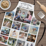 Any Text Family Photo Collage Grid Grandma White Apron<br><div class="desc">Celebrate the simple joys of family and grandkids with an elegant custom photo collage black and white apron. Pictures and all text are simple to customize. Quote that reads "My Favorite People Call Me Grandma" can be personalized for Nana, Grammy, Granny, Gigi, Mommy, Mama, Auntie, etc. (IMAGE PLACEMENT TIP: An...</div>