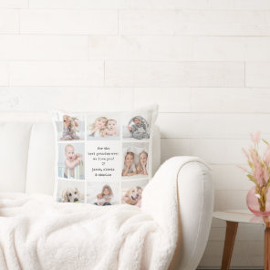 Any Text Front Back Photo Collage Modern Keepsake Throw Pillow