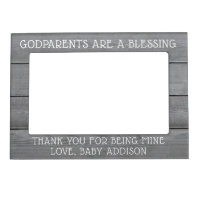 Any Text Godparents Thank You Picture Faux Wood