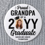 Any Text Graduate Photo Proud Grandpa Black White Button