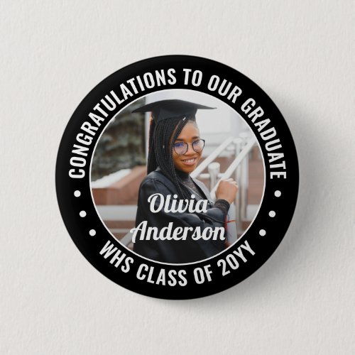 Any Text Graduation Photo Congrats Black and White
