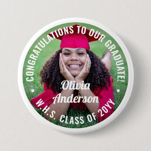 Any Text Graduation Photo Congratulations Modern Button