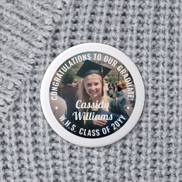 Any Text Graduation Photo Congratulations Modern Button