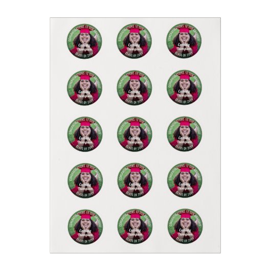 Any Text Graduation Photo Simple Modern Congrats Edible Frosting Rounds (Sheet)