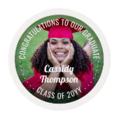 Any Text Graduation Photo Simple Modern Congrats Edible Frosting Rounds (Front)