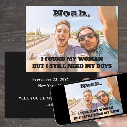 Any Text Groomsmen  Best Man Proposal Photo Invitation