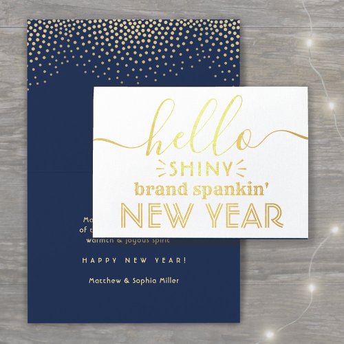 Any Text Happy New Year Hello Do_Over Hope Gold Foil Card