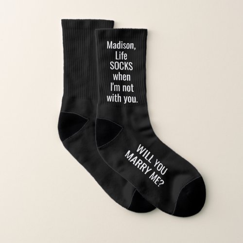 Any Text Marriage Proposal Will You Marry Me Funny Socks
