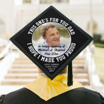 Any Text Memorial Tribute Photo Black & White Graduation Cap Topper