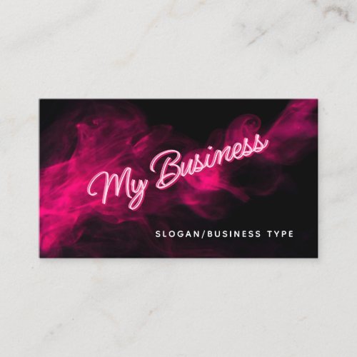 ANY TEXT Modern Pink Neon  Smoke Business Card