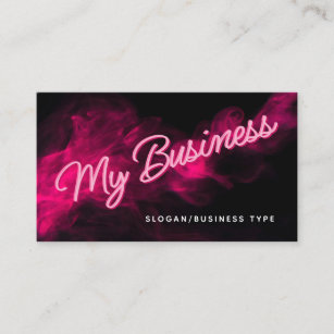 *ANY TEXT* Modern Pink Neon & Smoke Business Card