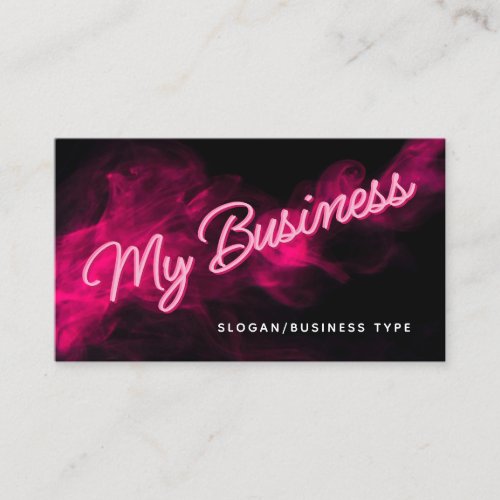 ANY TEXT Modern Pink Neon  Smoke Business Card