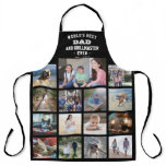Any Text Photo Collage Best Dad Grill Master Black Apron