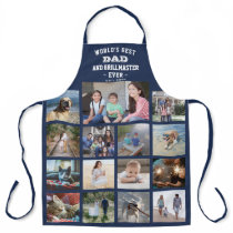 Any Text Photo Collage Best Dad Grill Master Blue Apron Any Text Photo Collage Best Dad Grill Master Blue Apron
