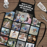 Any Text Photo Collage Best Grandpa Ever Black Apron<br><div class="desc">Celebrate the simple joys of family and kids with an elegant custom photo collage black and white apron. Pictures and all text are simple to customize. Quote that reads "World's Best Grandpa and Grillmaster Ever Est. 20YY" can include grandkids names and be personalized for Papa, Pop-pop, Paw-paw, Grandad, Grampa, Big...</div>