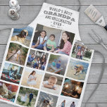 Any Text Photo Collage Best Grandpa Ever Gray Apron<br><div class="desc">Celebrate the simple joys of family and kids with an elegant custom photo collage white and grey apron. Pictures and all text are simple to customize. Quote that reads "World's Best Grandpa and Grillmaster Ever Est. 20YY" can include grandkids names and be personalized for Papa, Pop-pop, Paw-paw, Grandad, Grampa, Big...</div>