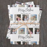 Any Text Photo Collage Black and White Christmas Wrapping Paper Sheets<br><div class="desc">Celebrate the simple joys of the holidays with stylish custom photo collage Christmas wrapping paper sheets. The pictures and all wording on this template are simple to personalize. Change "Merry Christmas" and "Joyful Wishes" to "Happy Holidays, Seasons Greetings, " or other text of your choice. An additional line of text...</div>