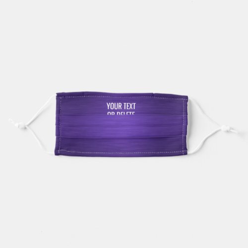 Any Text  Quote Heathered Pattern Elegant Purple Adult Cloth Face Mask