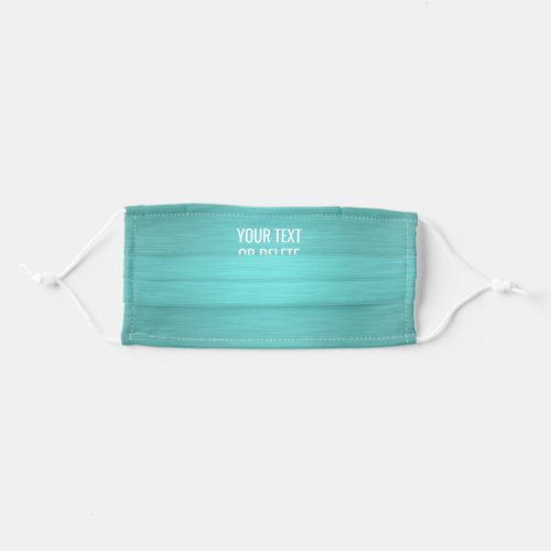 Any Text  Quote Heathered Pattern Teal Aqua Adult Cloth Face Mask