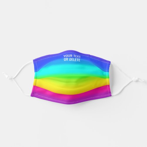 Any Text  Quote Rainbow Colors Striped Pattern Adult Cloth Face Mask