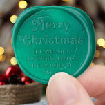 Any Text Retro Typography Christmas Return Address Wax Seal Sticker<br><div class="desc">Add a personalized finishing touch to holiday card envelopes with stylish retro return address wax seal stickers. The greeting on this template is easy to personalize with any wording, such as Merry Christmas, Happy Holidays, Seasons Greetings, or Happy New Year. As an option, change the greeting to your name, and...</div>