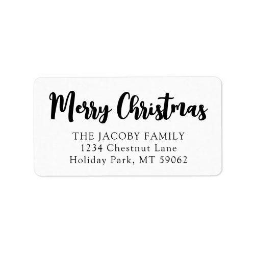 Any Text Script Merry Christmas Return Address Label