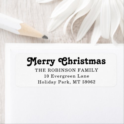 Any Text Simple Retro Christmas Return Address Label