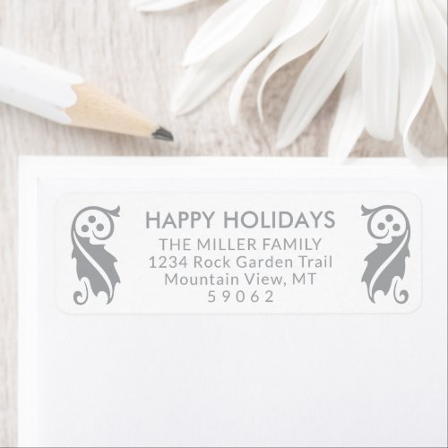 Any Text Simple White Holiday Holly Return Address Label