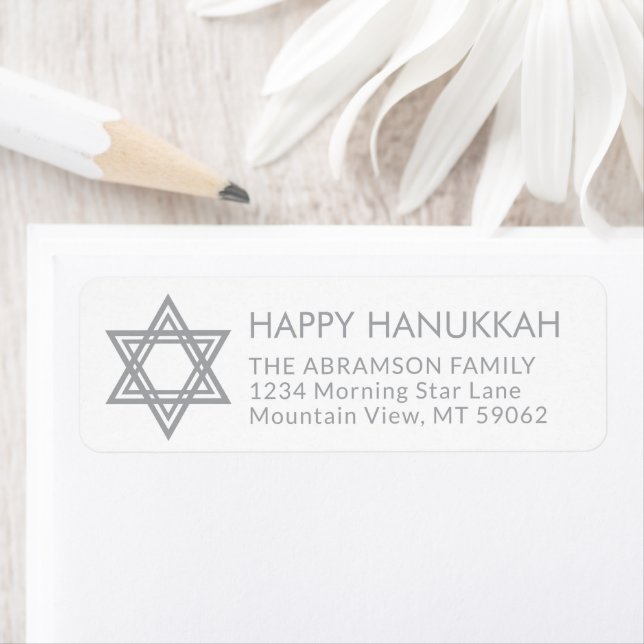Any Text Star of David Hanukkah Return Address Label (Insitu)