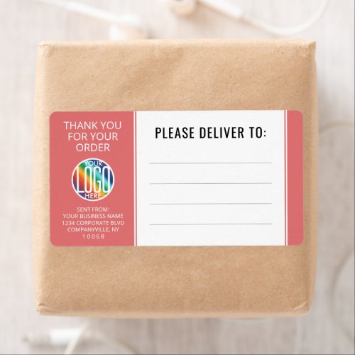 Any Text Your Logo Return Address Pink Shipping Label